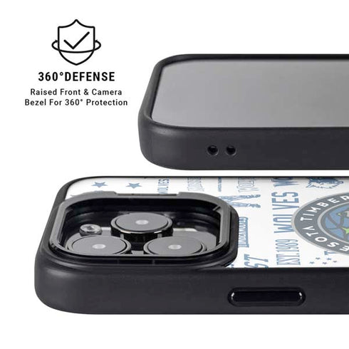 NBA Minnesota Timberwolves Historic Blast iPhone 15 Pro Kickstand Case